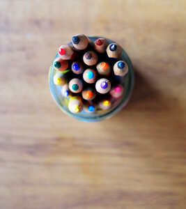 Color pencils in a jar photo
