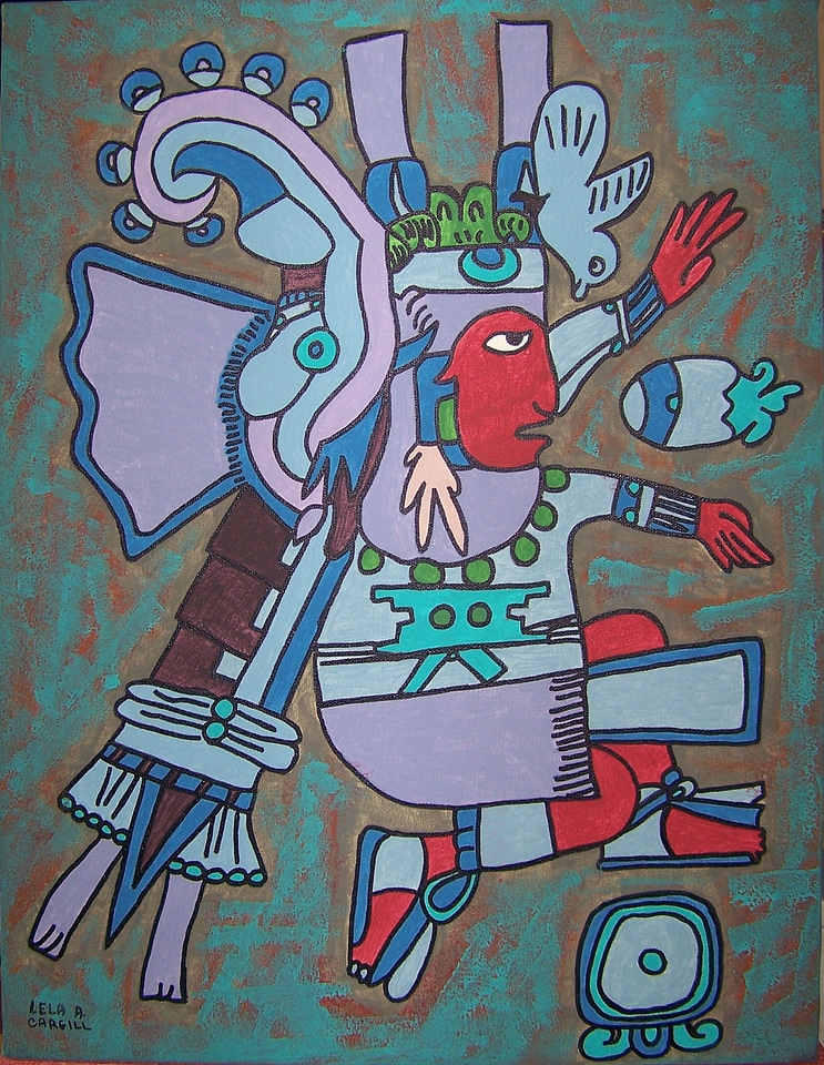 Aztec god painting inca
