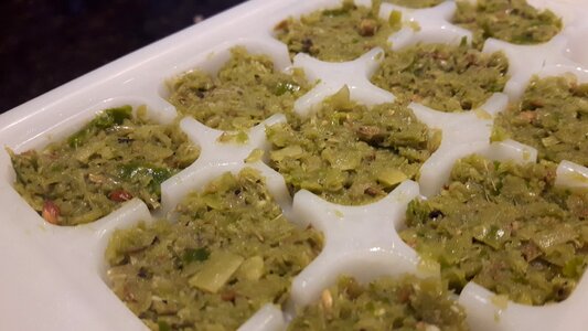 home made Thai green curry paste photo