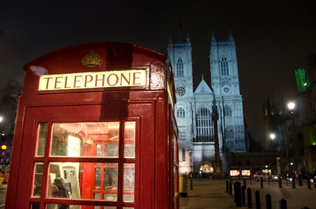 Phone booth in London photo