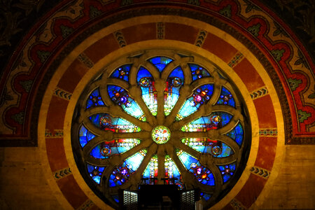 round stained glass window photo
