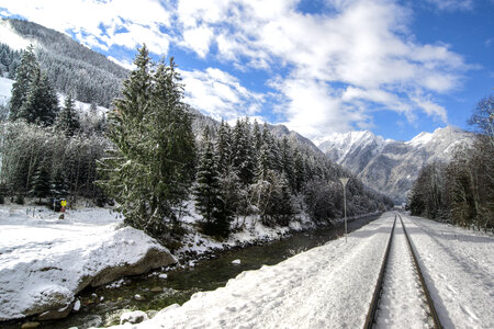 Train tracks in Austria photo