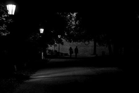 Walking in the night photo