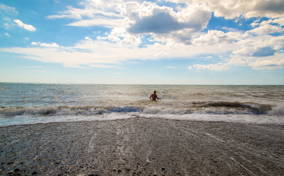 Walking in the ocean