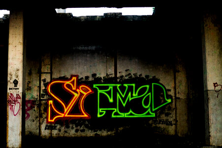 Neon graffiti photo