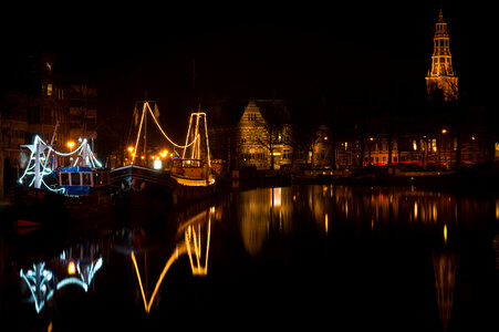 Groningen city at night photo