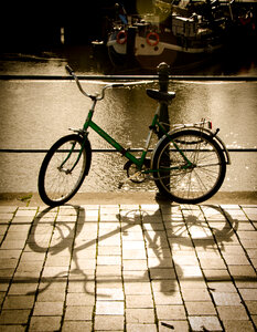 Parked bicycle photo