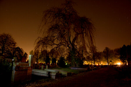 Midnight graveyard photo