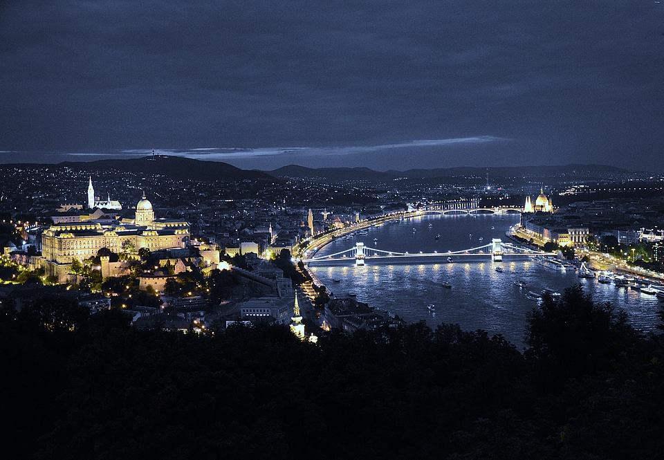 Budapest in the evening lights