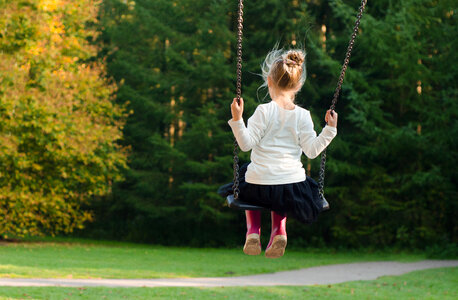 Girl on a swing photo