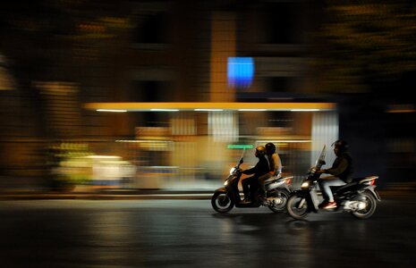 Scooters in the night