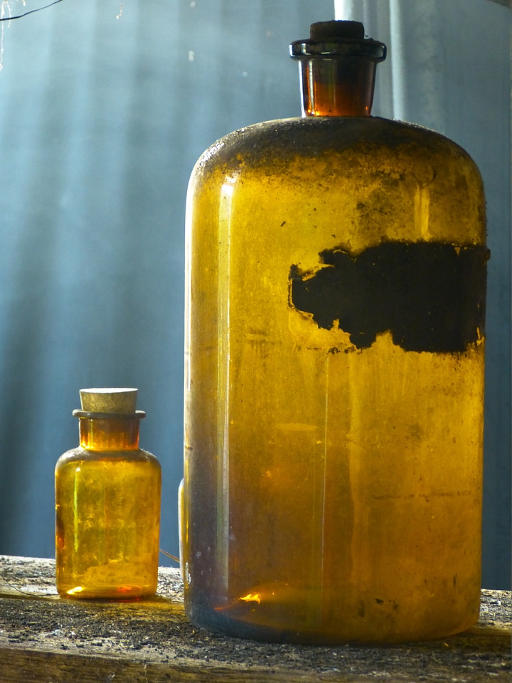 Pharmacy bottle transparent decoration