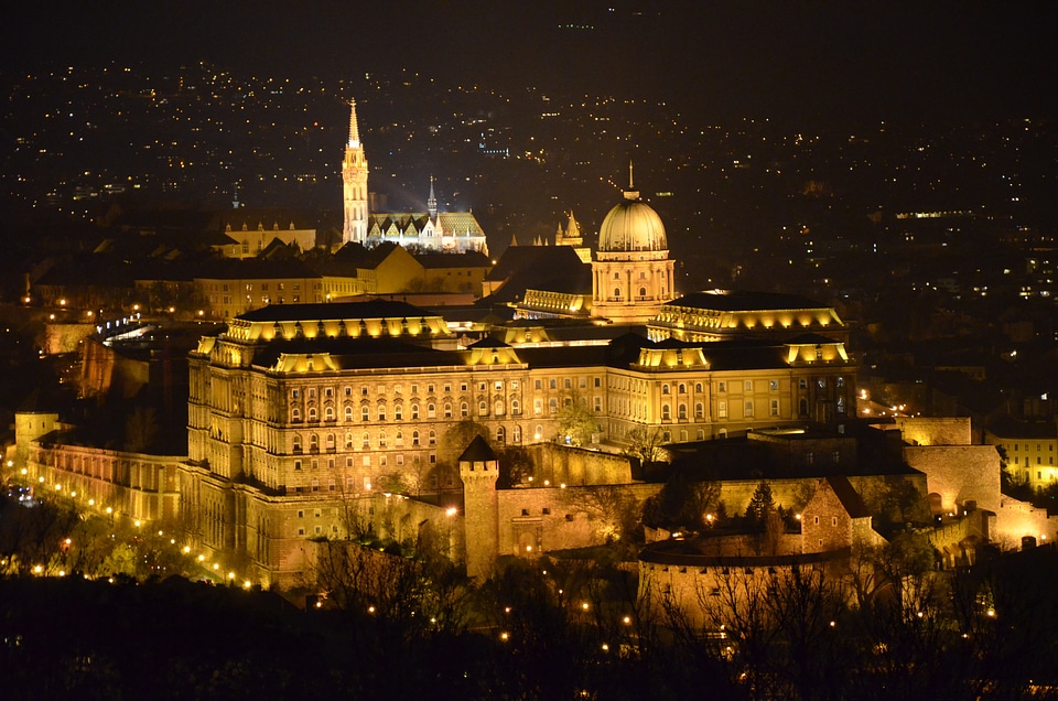 Budapest in the evening lights