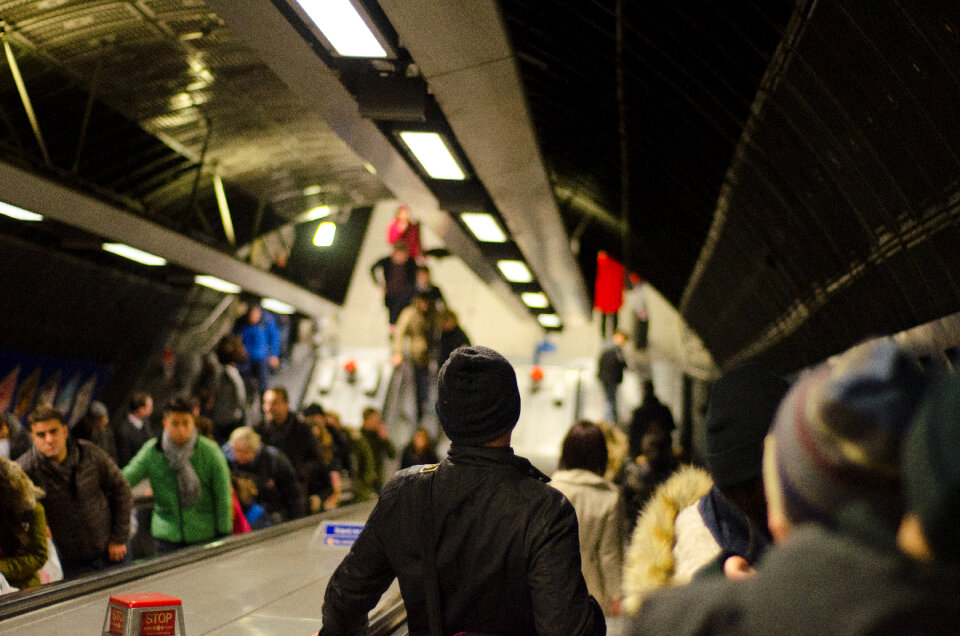 Busy London tube photo