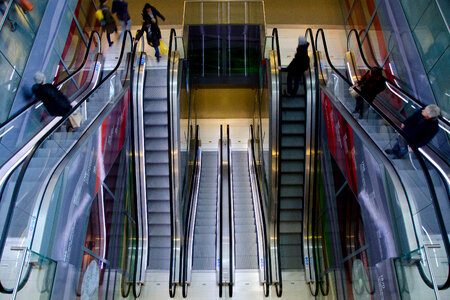 People on an escalator photo