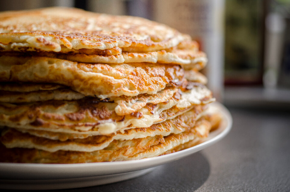 Plate with pancakes