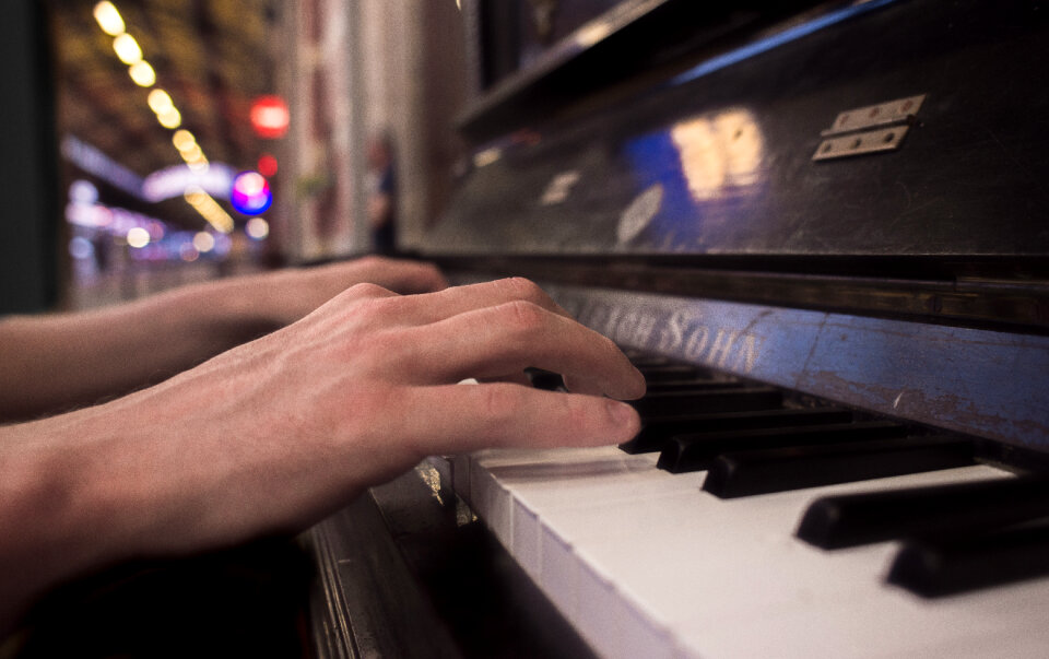 Playing piano photo