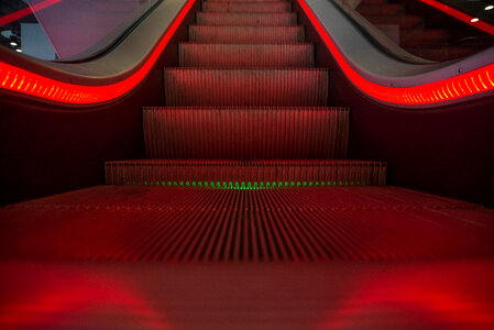 Red escalator photo