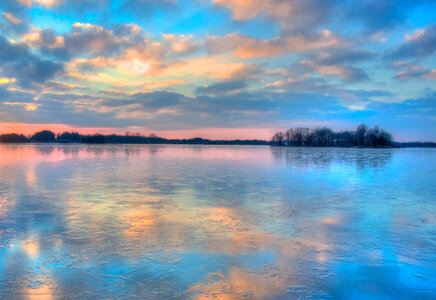 Icy sunset photo
