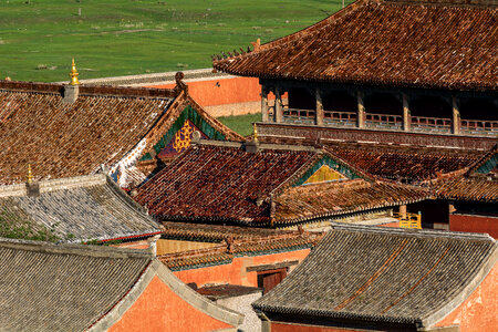 Buddhist Monastery Roofs photo