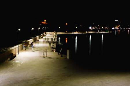 Pier in Makarska at Night photo