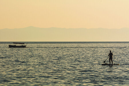 The man at Sea on a Paddleboard