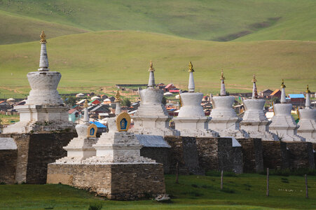 White Buddhist Stupas photo