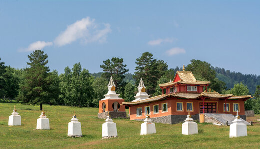 A Small Buddhist Temple in the Meadow photo