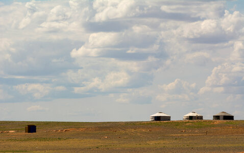 Yurts in the Gobi Desert photo