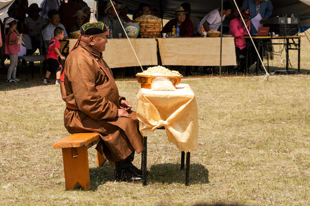 Mongolian Man in Traditional Coat photo