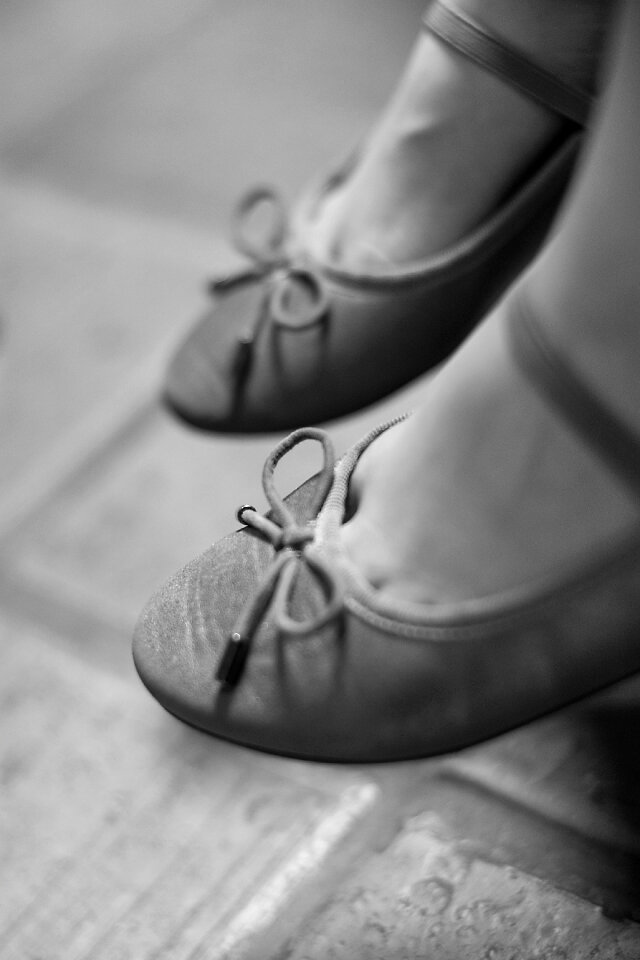 Little Girl Ballet Shoes Close-Up