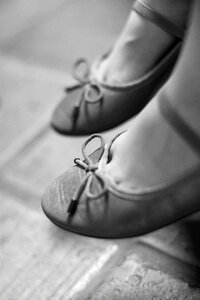 Little Girl Ballet Shoes Close-Up photo