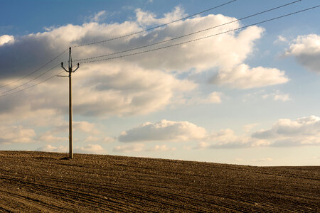Electric Pole in the Plowed Field photo