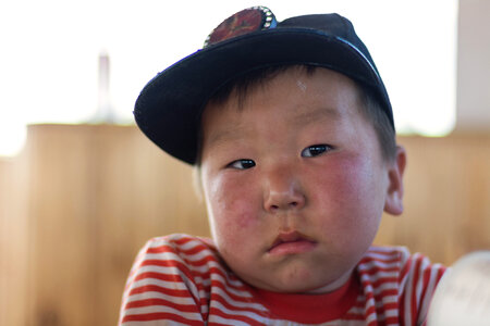 Portrait of a Mongolian boy photo