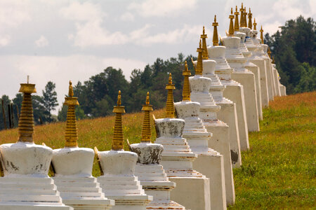 Row of Buddhist Stupas photo