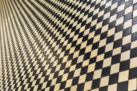 Black and White Geometric Floor Mosaic photo