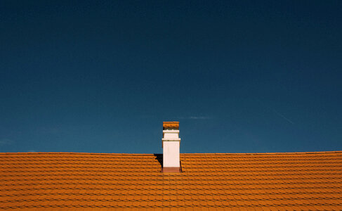 Red roof and chimney photo