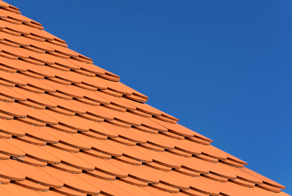 Orange Roof and Blue Sky