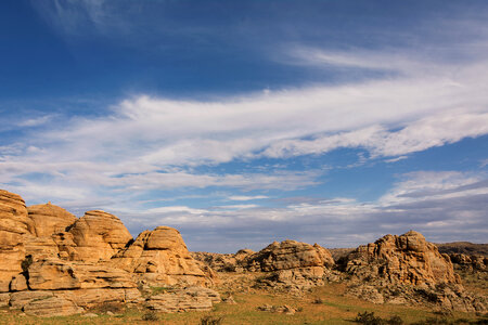 Rock Landscape in Baga Gazriin Chuluu in Mongolia photo