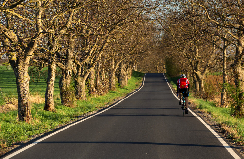 Cyclist on the road photo