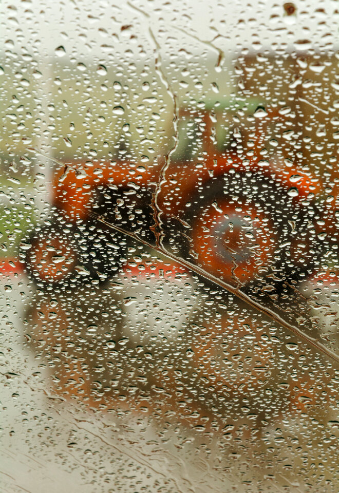 Tractor in the rain