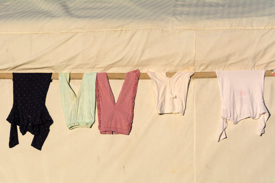 Drying the laundry in Mongolia photo