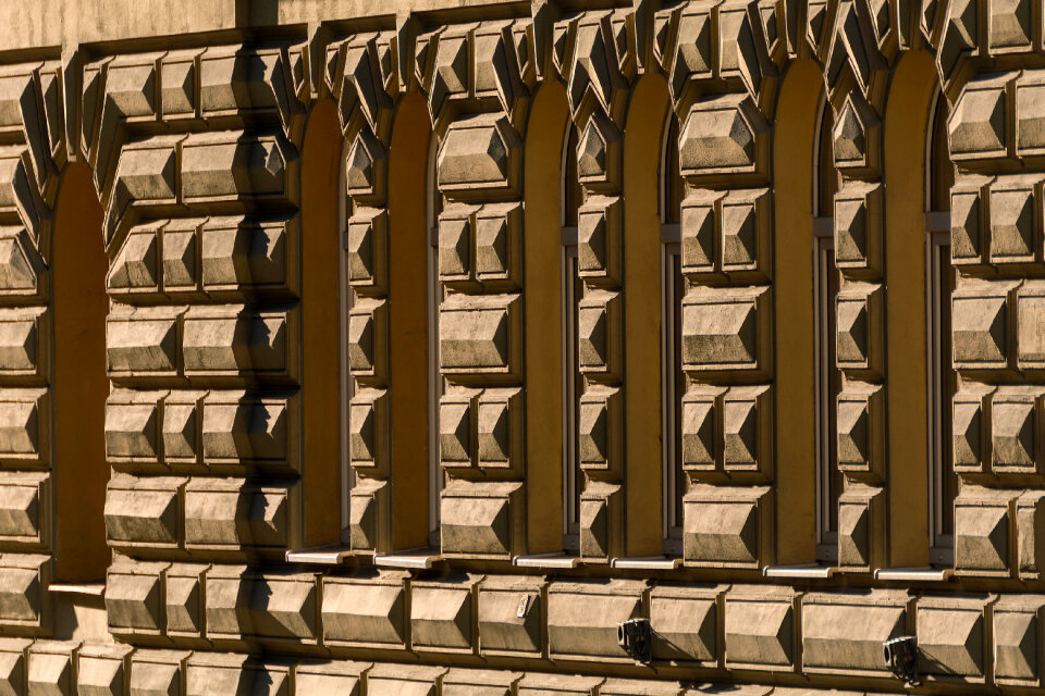 Old city house facade photo