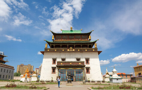 Gandan Monastery in Ulaanbaatar photo