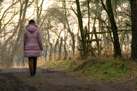 Woman Walking In Forest photo
