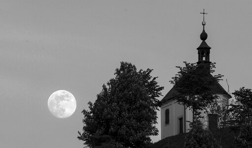 Church and Moon photo