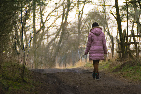 Lonely Woman Walking photo