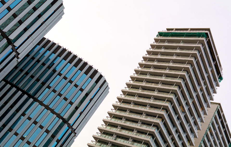 Skyscrapers on White Background