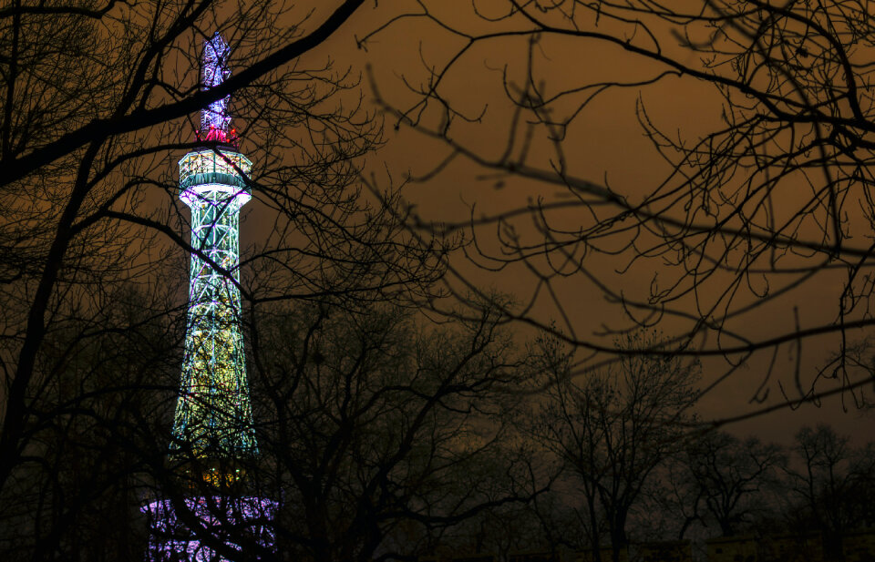 PetЕ™Г­n Lookout Tower at Night