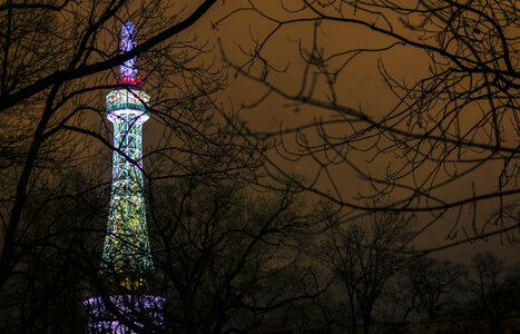 PetЕ™Г­n Lookout Tower at Night photo